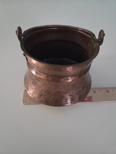 Small antique copper cauldron - antique,