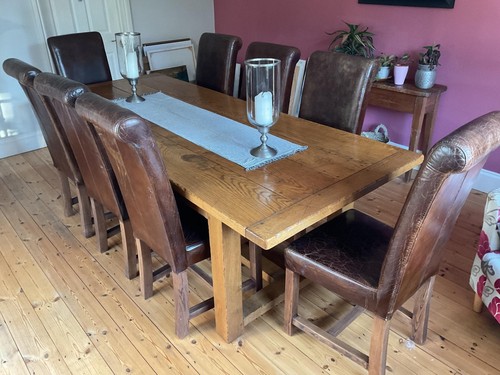 Oak refectory table - refectory,