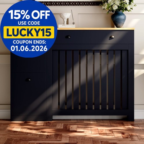 Radiator cover black - black, modern