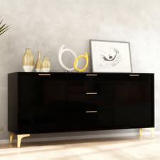 140cm Black High Gloss