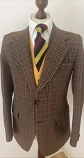 Thornproof 40R Mens Blazer Two Ply Twist Tweed Check Sports Jacket Vintage
