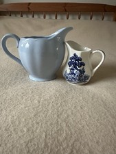 Vintage 1940s, Art Deco, Grindley Petal Ware Milk Jug in Lupin Blue