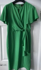 Lipsy Green Gathered Dress Sz