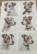 Rice Paper for Decoupage, Jack Russells A4 Laser Printed 6 Images on Sheet