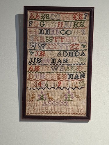 Antique needlework sampler - needlework, 14