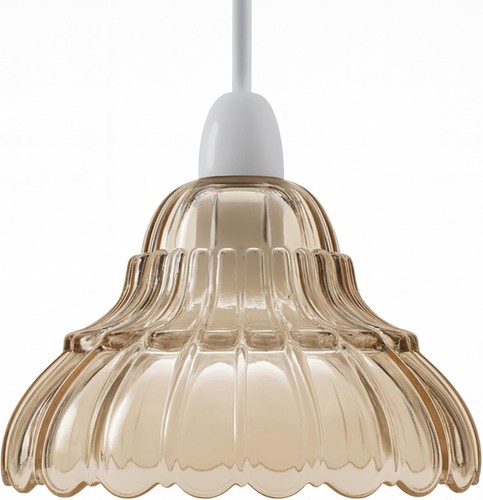 Small amber glass lamp - amber,