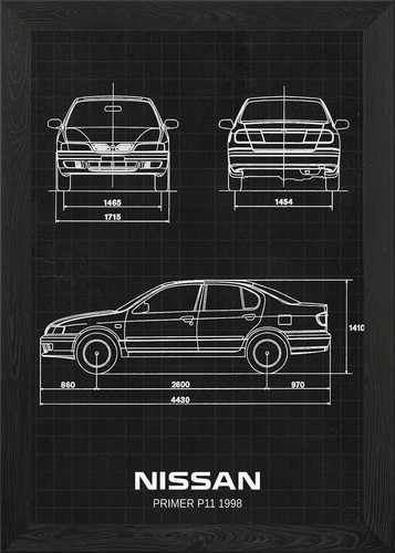Nissan primera p11 1998 framed - p11,