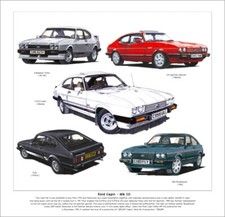 FORD CAPRI MkIII Mk3 - FINE ART PRINT - 3.0S 280 Brooklands Zakspeed Turbo Laser