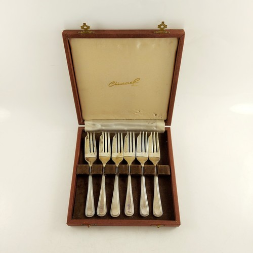 Silver plated cake forks - cake,