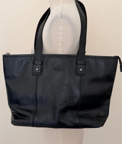 Rowallan black leather tote - black,