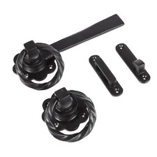 Rose Ring Gate Latch Cast Iron Vintage Cottage Garden Handle W195mm Black