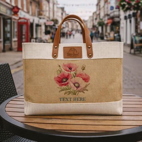Poppy tote bag large floral - tote,