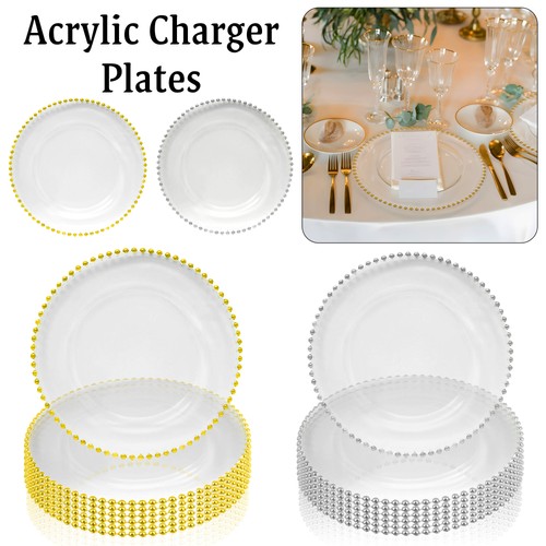 Acrylic charger plates - plates, gold/