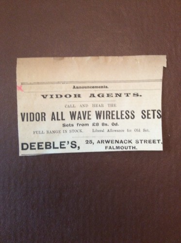 V4a ephemera 1936 advert - v4a,