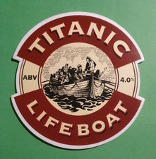 TITANIC brewery beer pump clip LIFEBOAT real ale badge Stoke Trent life boat