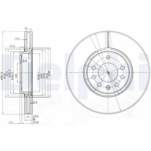 Brake disc delphi - x2,