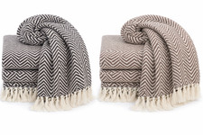 COTTON HERRINGBONE THROW FOR