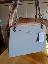 SAVACCI Designer Handbag - Pink & Grey Tote/Shoulder Bag - Stylish (Brand New)