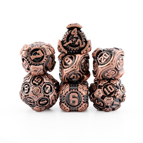 Steampunk gear metal dnd dice - gear,