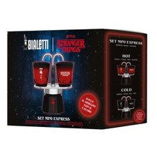 Bialetti Stranger Things Mini Express 2 Cups w 2 Colour Changing Cups Coffee Pot