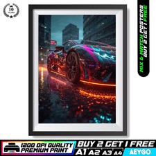 LAMBORGHINI HURACAN Wall Art Print Poster Super Sport Car Large Size A4 A3 A2 A1
