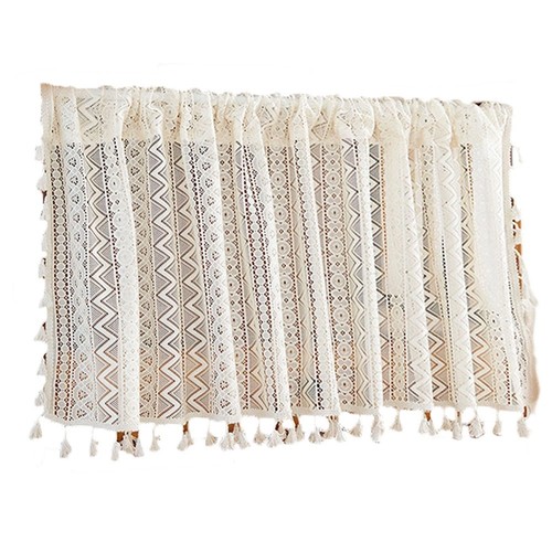 Charming beige half curtains - half,
