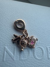 PANDORA  Airplane, Globe & Suitcase Rose Gold Travel Charm