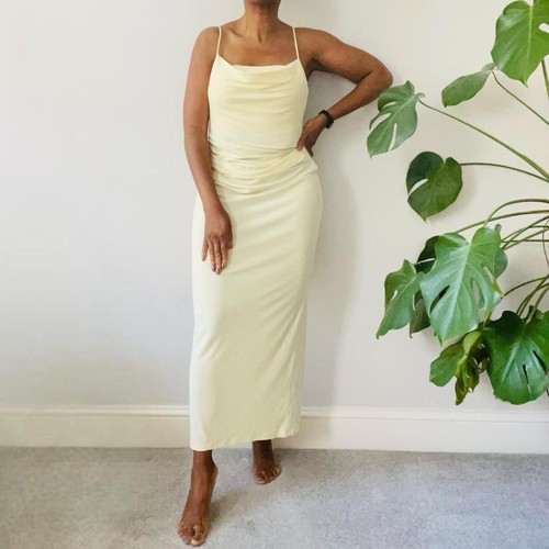 Zara yellow midi - dress, with