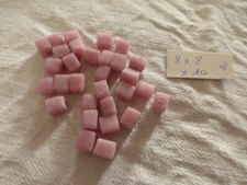 vintage glass bead, set of 30 powder pink glass cube shape bead