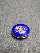 Vintage Pill Box, Floral Blue