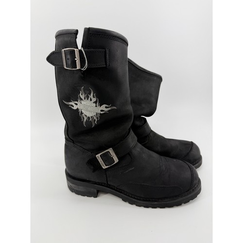 Leather motorcycle boots