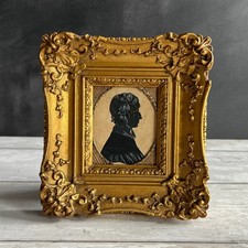 Antique Victorian Silhouette Lady Wearing Spectacles English Circa 1840