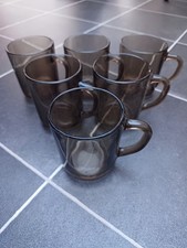 Set of 6 Black Glass Mugs