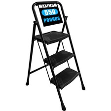 BIRCHTREE 3 Step Ladder Heavy
