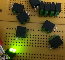 Green Right Angle PCB 2 LED's