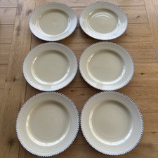 Art Deco Crown Ducal Stitch Dinner Plate X  6, 25cm Plates Made In England Set A