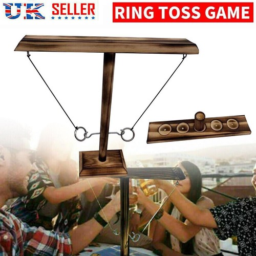 Wooden hook ring toss game - hook,