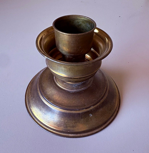 Brass chamberstick candlestick - brass,