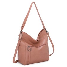 Medium Large Soft Vegan Leather Hobo  Shoulder Bag Slouch Bag Light Weight