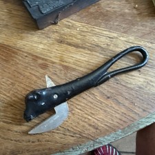 Vintage Antique Bull Head Tin Can Opener Cast Metal WW1 Era