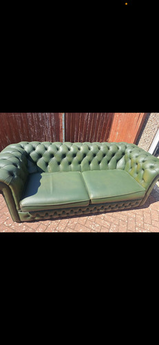Green leather seater - green,