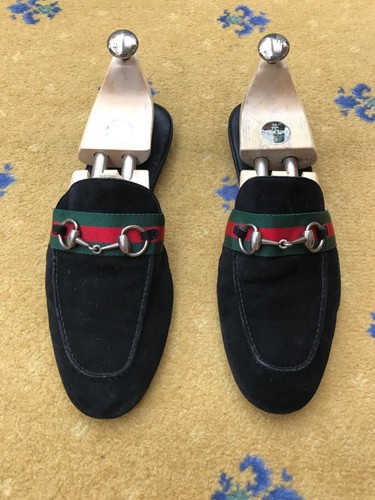 Gucci suede black horsebit - suede, web