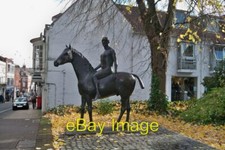 Photo 6x4 Man on a Horse - Winchester This bronze, life size sculpture is c2010
