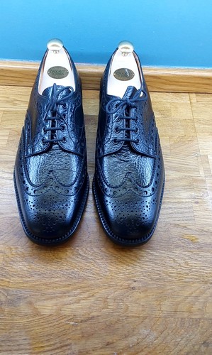 Loake black grain brogue - loake,