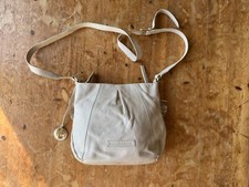 JOHN ROCHA BEIGE LEATHER CROSSBODY HANDBAG SHOULDER STRAP BAG