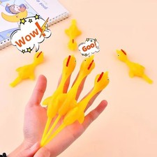 5-20X Sticky Flying Chicken Stretchy Catapult Launch Turkey Finger Slingshot Toy