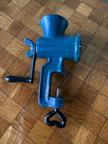 Old meat grinder blue large