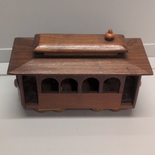 Wooden trolley tram car model - trolley/tram,