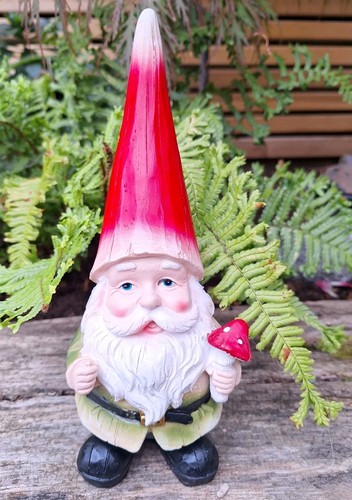 Garden gnome 23cm toadstool - garden,