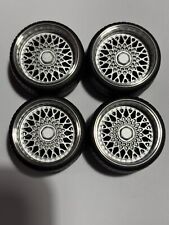 1/18 scale Modified Tuning REAL ALUMINIUM 16” BBS RS WHEELS in SILVER